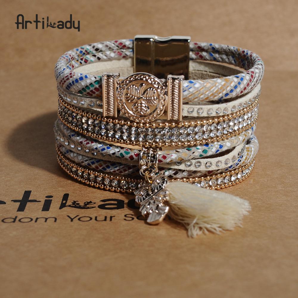 Tassel Charms Crystal Leather Bracelet - iRelax® Australia