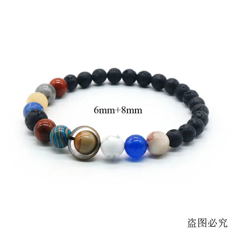 Universe Solar System Natural Stone Bracelet Lava 6mm-8mm - iRelax® Australia