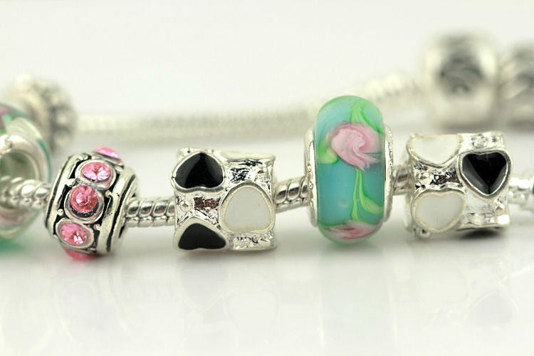 Silver Charm Bracelet with Murano Beads - iRelax® Australia