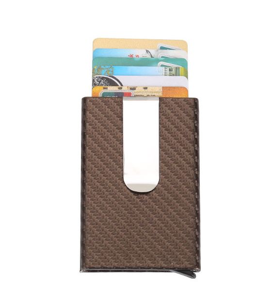 Carbon Fiber RFID Credit Card Wallet Carbon Fibre Coffee - iRelax® Australia