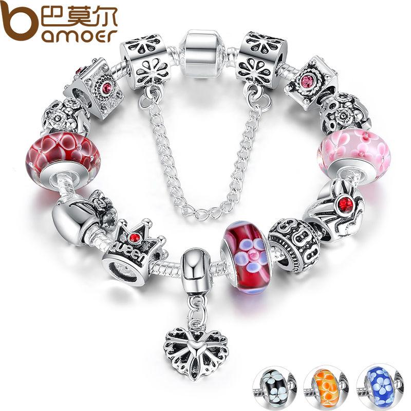 Silver Charms Bracelet & Bangles With Queen Crown Beads - iRelax® Australia
