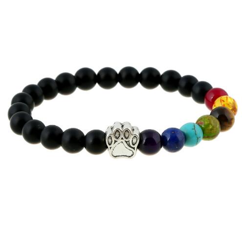 Natural Stone Bead Dog Paw Bracelet Frosted dog paw - iRelax® Australia