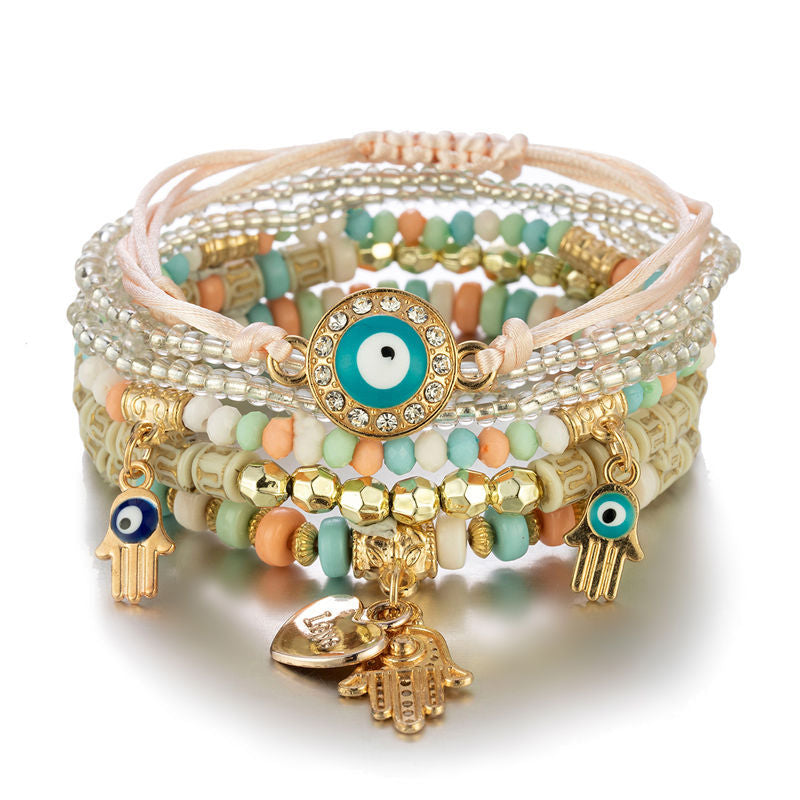 Hand-Beaded Fashion Eye Bead Temperament Multi-Layer Bracelet B0045-3 - iRelax® Australia