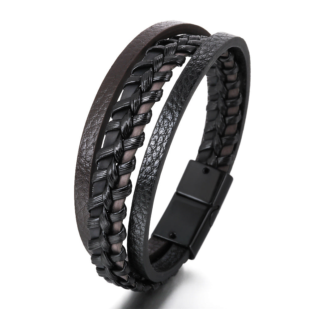 Magnetic Leather Rope Hand Braided Bracelet - iRelax® Australia