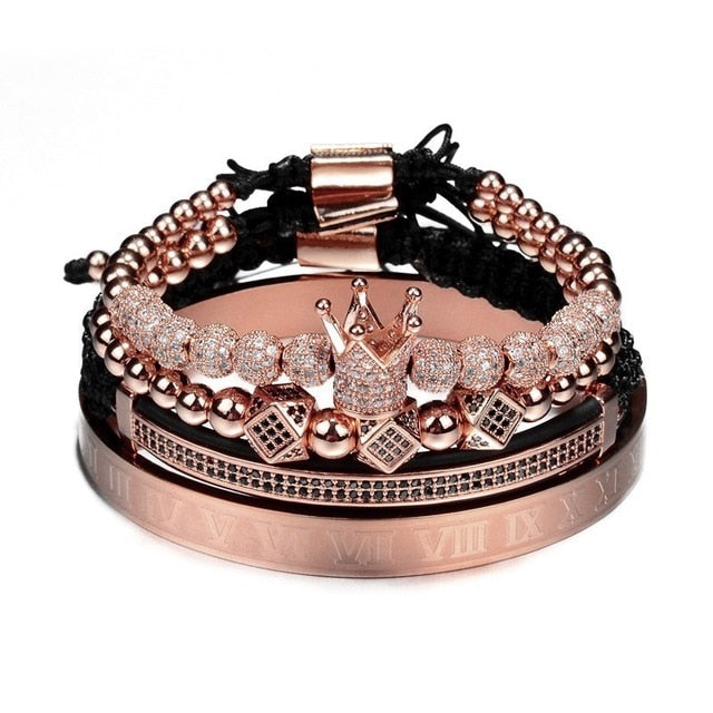 Classical Hip Hop Set of 4 Bracelets Rose Gold Set - iRelax® Australia