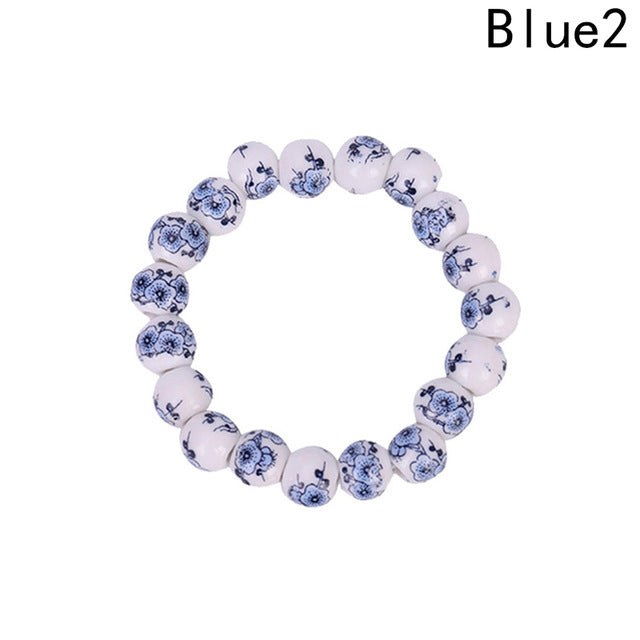 Blue and White Porcelain Ceramics Beads Bracelet Blue 2 - iRelax® Australia