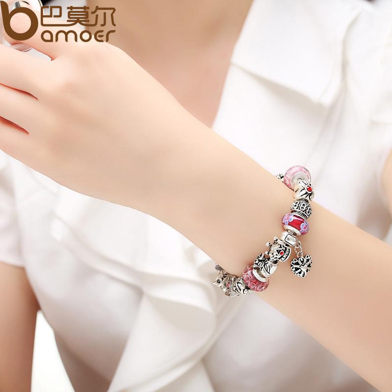 Silver Charms Bracelet & Bangles With Queen Crown Beads - iRelax® Australia