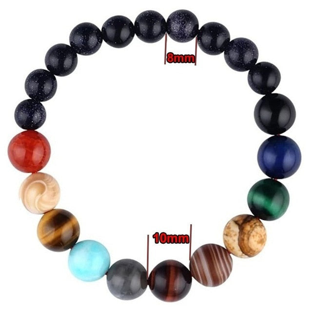 Eight Planets Natural Stone Beads Bracelet Men-10mm-8mm - iRelax® Australia