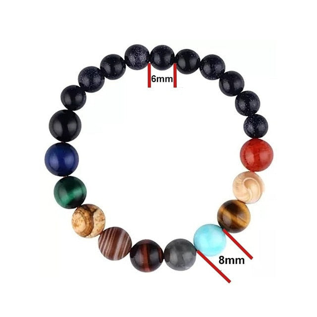 Eight Planets Natural Stone Beads Bracelet Women-8mm-6mm - iRelax® Australia