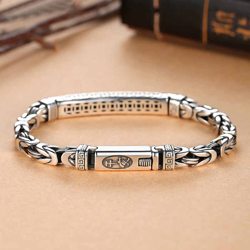 Peace Pattern Retro Hipster Silver Men's Bracelet - iRelax® Australia