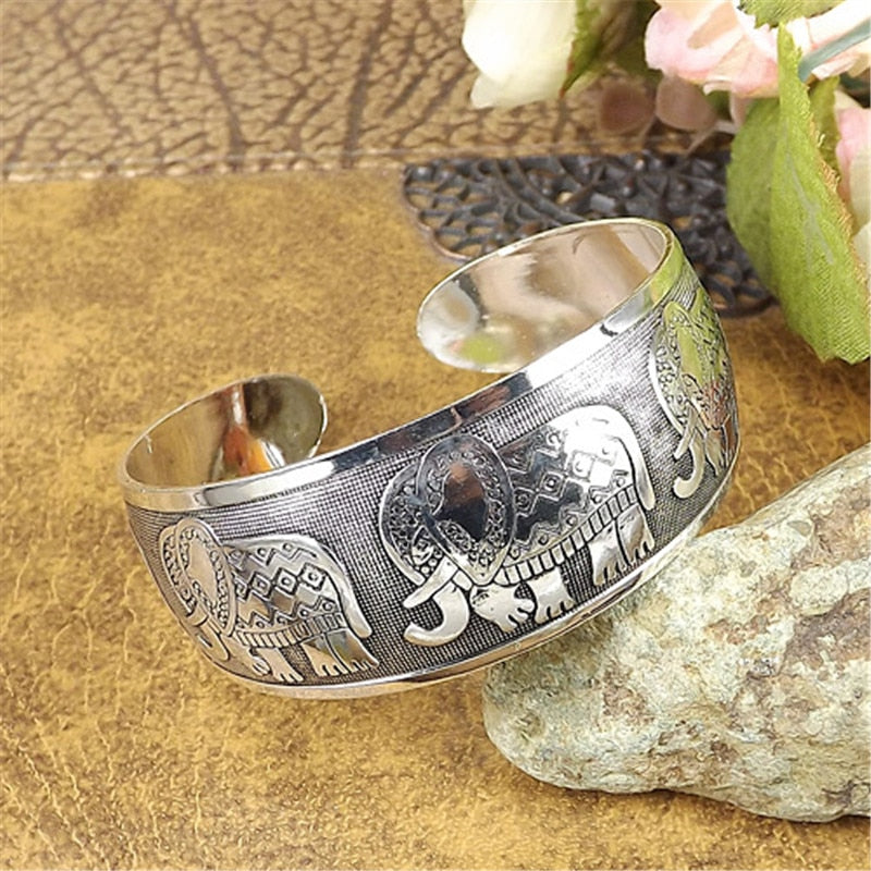 Gypsy Bohemian Classic Handmade Tibetan Carved Plum Cuff Bracelets Style 13 - iRelax® Australia