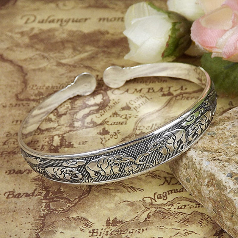 Gypsy Bohemian Classic Handmade Tibetan Carved Plum Cuff Bracelets Style 7 - iRelax® Australia