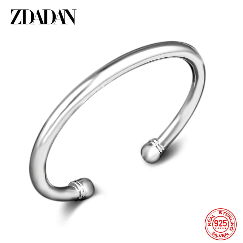 Sterling Silver Simple Double Beads Open Cuff Bracelet - iRelax® Australia
