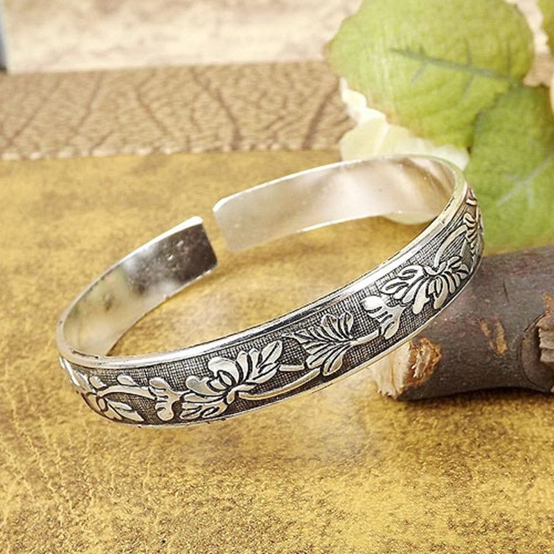 Gypsy Bohemian Classic Handmade Tibetan Carved Plum Cuff Bracelets Style 6 - iRelax® Australia