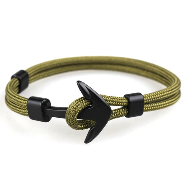 Anchor Bracelet Survival Rope Olive - iRelax® Australia