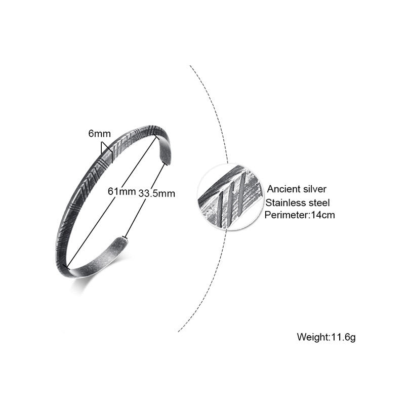 Viking Cuff Retro Tone Stainless Steel Pulseira Bracelet - iRelax® Australia