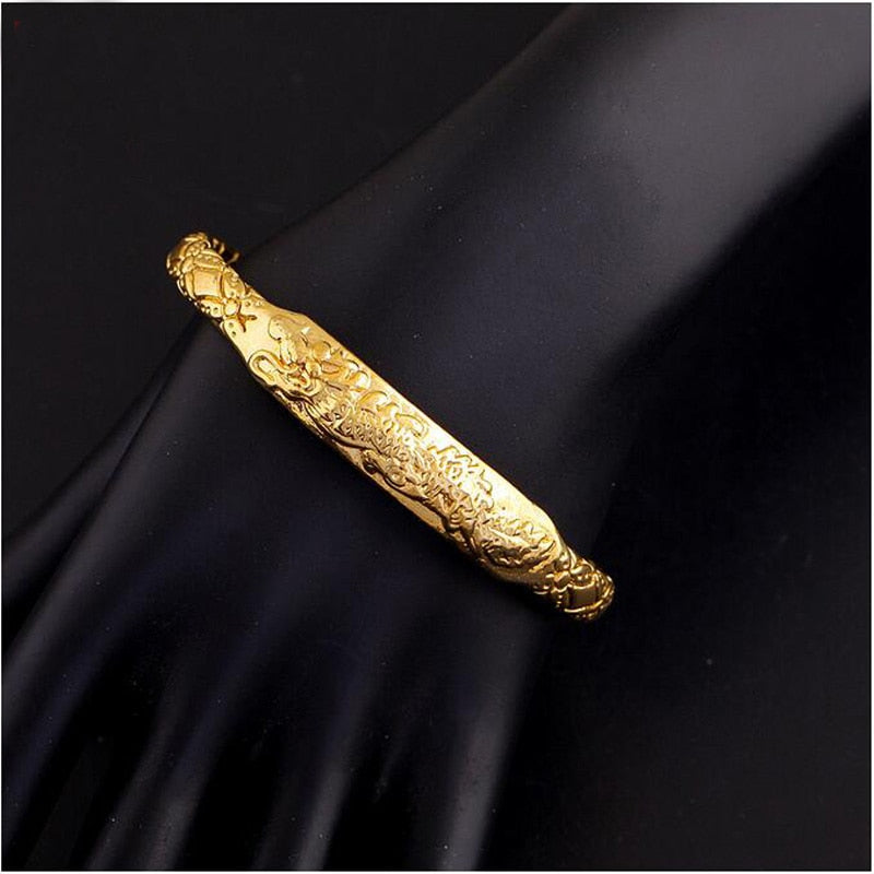 Ethlyn African Gold Colour Dragon Opening Bracelet - iRelax® Australia
