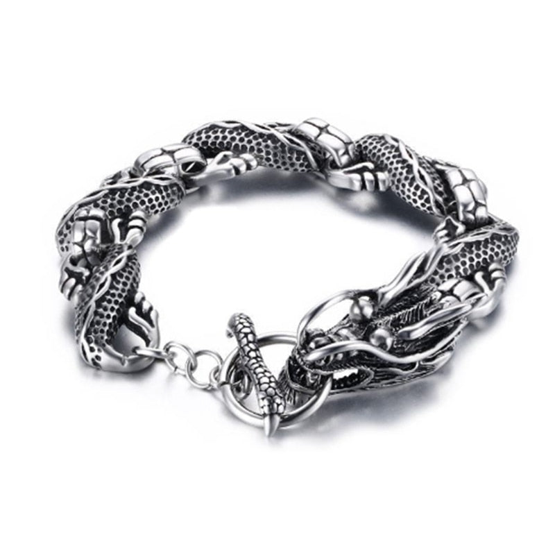 Vintage Animal Dragon Punk Trend Bracelet A3850-Silver-21cm - iRelax® Australia