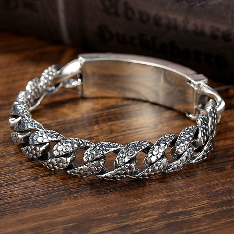 Handmade Male Domineering Dragon Head Silver Plated Bracelet - iRelax® Australia