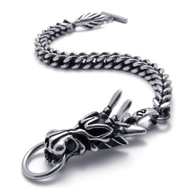 Vintage Animal Dragon Punk Trend Bracelet A3781-Silver-23.5cm - iRelax® Australia