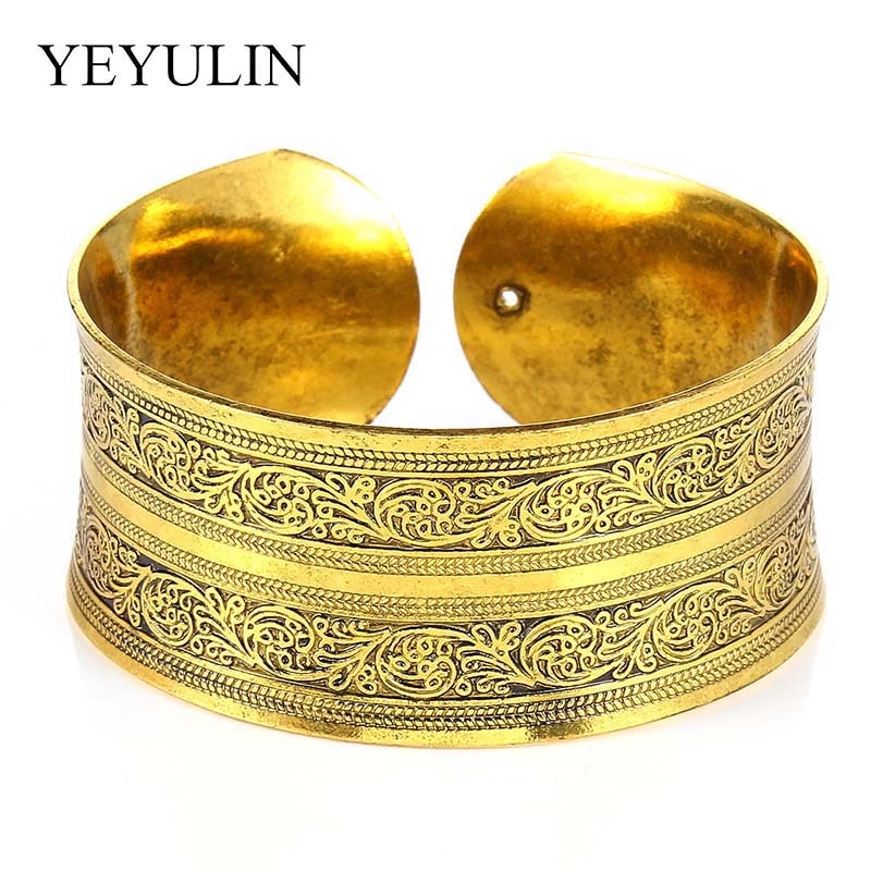 Gypsy Bohemian Classic Handmade Tibetan Carved Plum Cuff Bracelets Style 15 - iRelax® Australia
