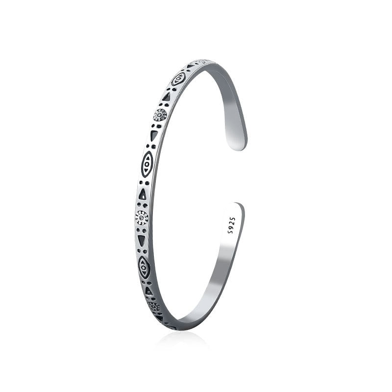 Silver Colour Fashion Vintage Pattern Open Handmade Bracelet - iRelax® Australia