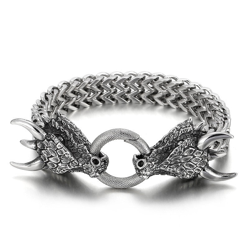 Vintage Animal Dragon Punk Trend Bracelet AL3833-Silver-23cm - iRelax® Australia