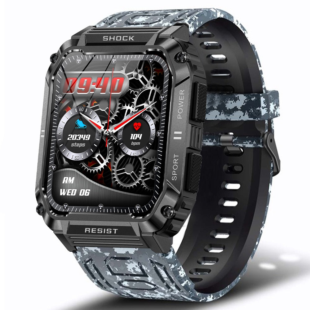 Rugged 1.95" Screen Sport Fitness Smart Watch Black MC - iRelax Australia