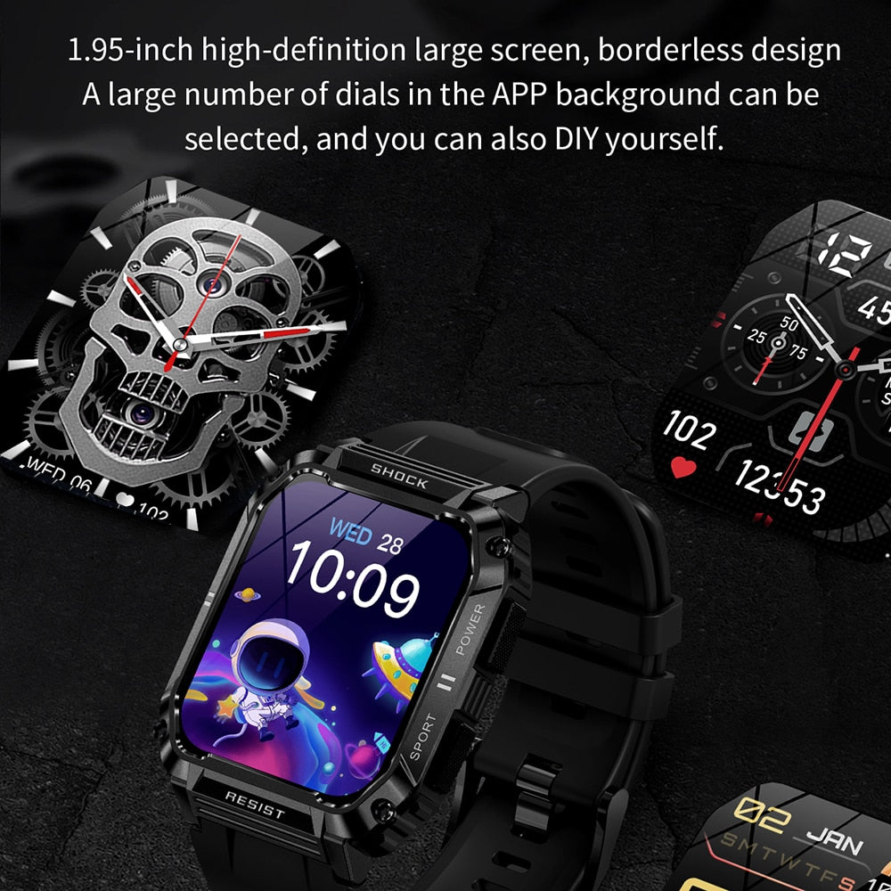 Rugged 1.95" Screen Sport Fitness Smart Watch - iRelax Australia