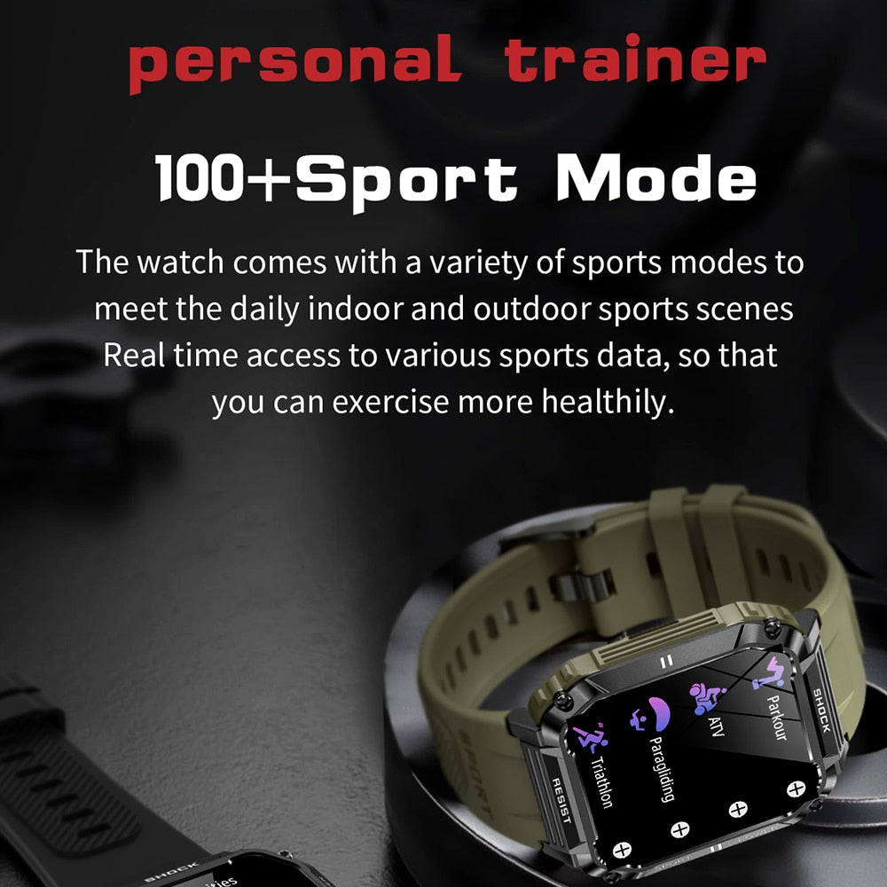 Rugged 1.95" Screen Sport Fitness Smart Watch - iRelax Australia