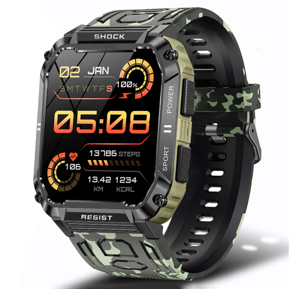 Rugged 1.95" Screen Sport Fitness Smart Watch Green MC - iRelax Australia