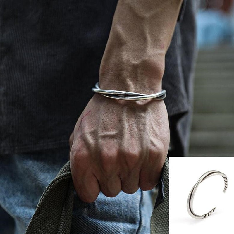 Retro Tibetan Six-Character Mantra Opening Silver Bracelet AL4345 - iRelax® Australia