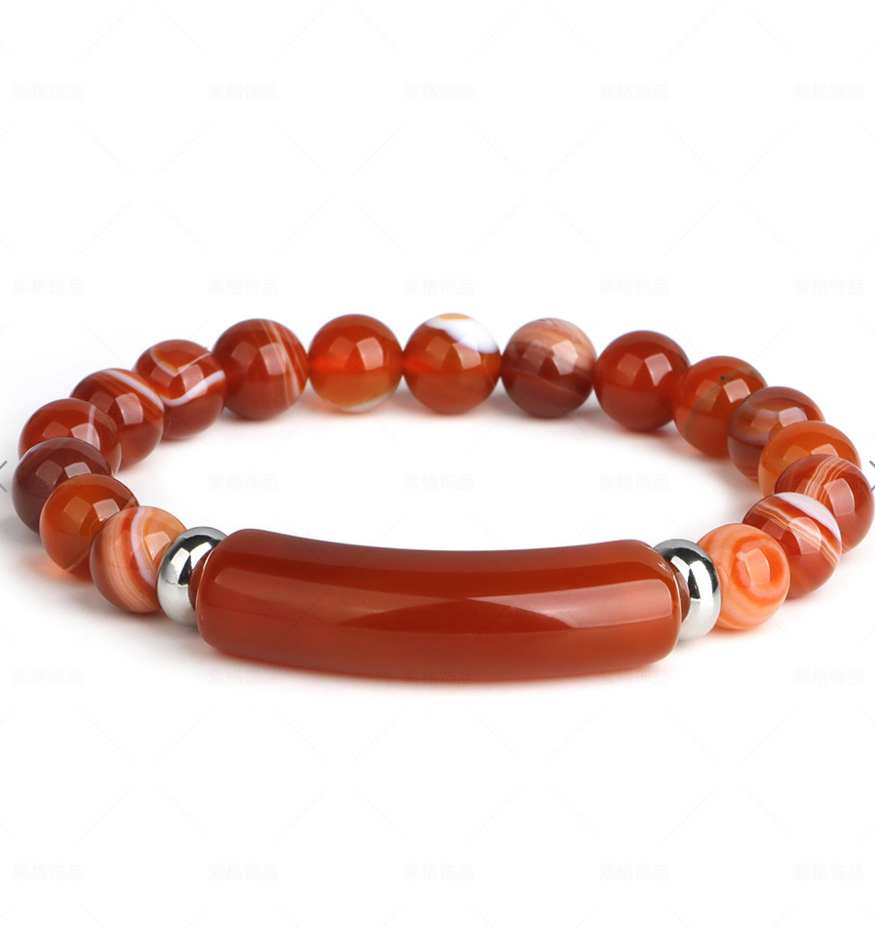 Elastic Thread Braided Crystal Agate Natural Tiger Eye Bracelet Natural Striped Onyx - iRelax® Australia