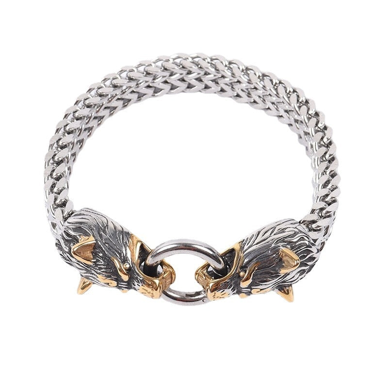 Vintage Animal Dragon Punk Trend Bracelet AL1-GoldSilver-20cm - iRelax® Australia