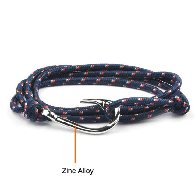 Stainless Steel Anchor Rope Bracelets Blue with Hook - iRelax® Australia