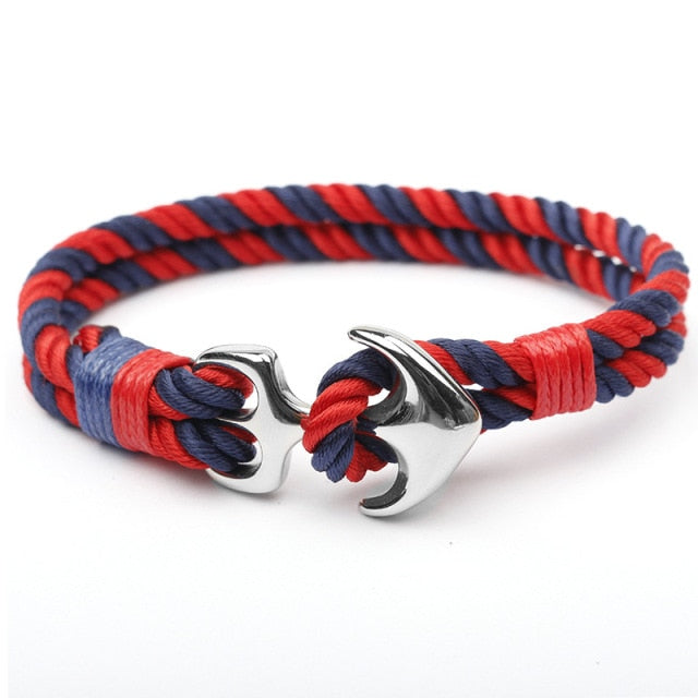 Stainless Steel Anchor Rope Bracelets Red & Blue - iRelax® Australia