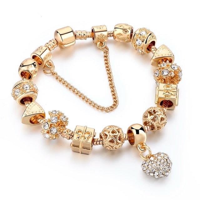 Luxury Crystal Heart Charm Gold Plated Bracelets Style 19 - iRelax® Australia