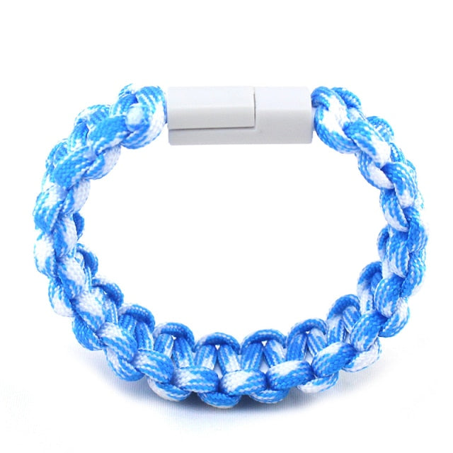 USB Charging Data Cable Bracelet Blue - iRelax® Australia