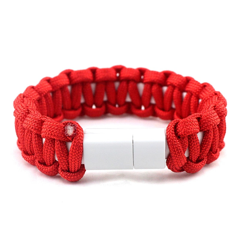 USB Charging Data Cable Bracelet Red - iRelax® Australia