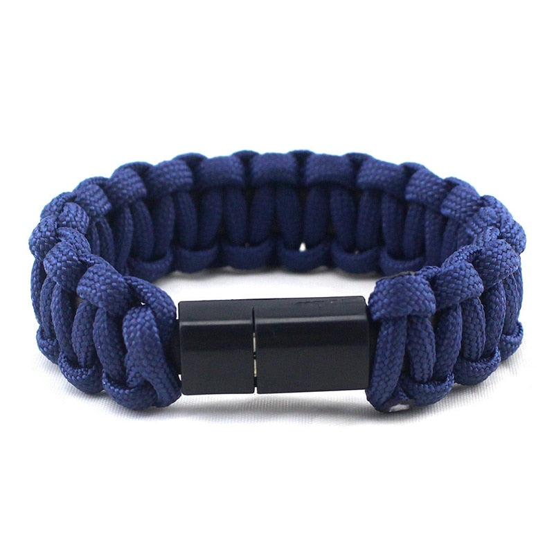 USB Charging Data Cable Bracelet Dark Blue - iRelax® Australia