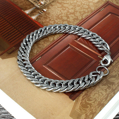 Pure Stainless Steel Thick Wide Flat Bracelet