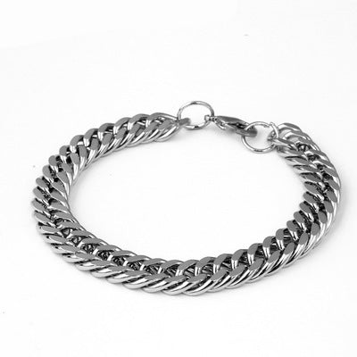 Pure Stainless Steel Thick Wide Flat Bracelet