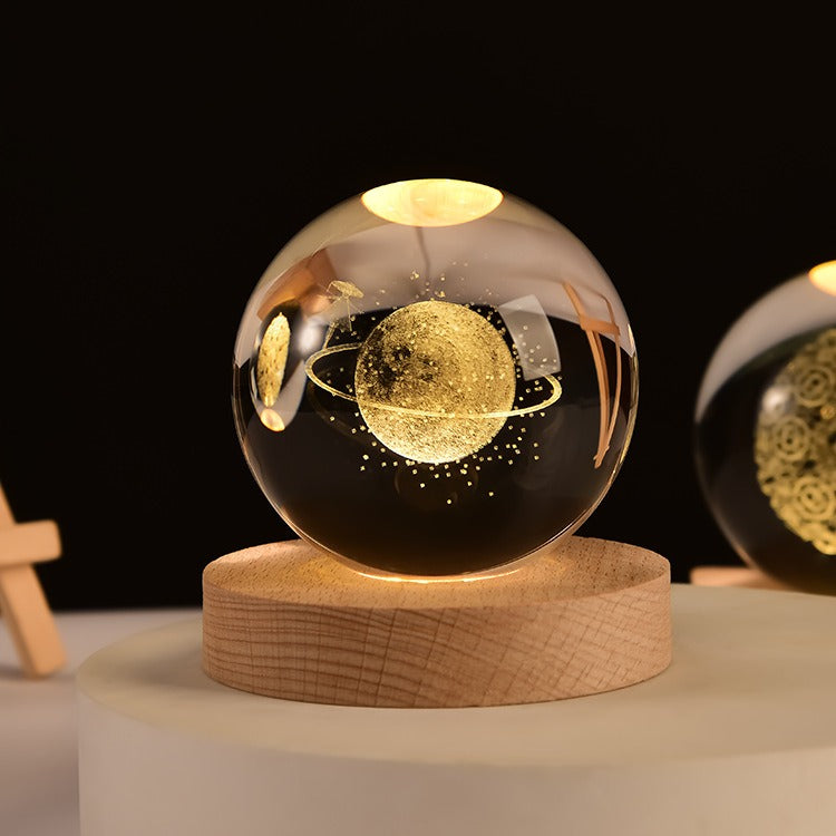3D Starry Sky White Crystal Ball Glow Night Light Strolling through the starry sky - iRelax® Australia