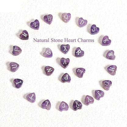 A-Z Initial Heart Shape Natural Stone Beads Bracelet - iRelax® Australia