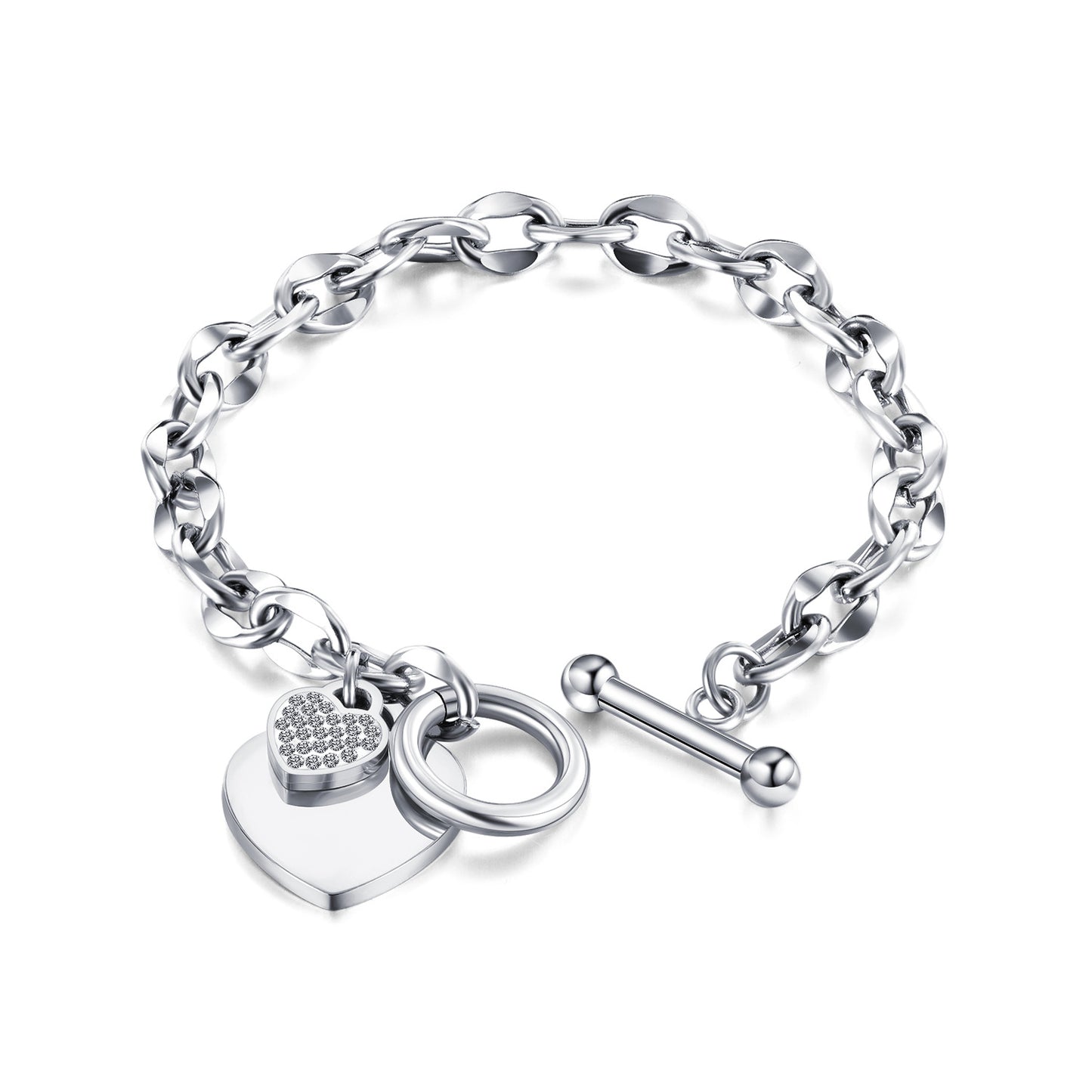 Love OT Buckle High Quality Titanium Steel Bracelet