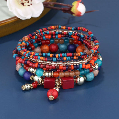 Boho Multilayer Creative Turquoise Beaded Bracelet Mixed Color B0058-15 - iRelax® Australia