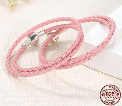 Double Braided Leather Bracelets with 925 Sterling Silver Snake Clasp - iRelax® Australia