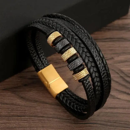 Classic Multilayer Leather Beaded Bracelet