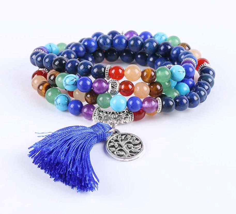 7 Chakra Multilayer 108 Mala Beads Charms Bracelets Default Title - iRelax® Australia