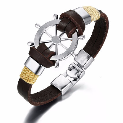 Alloy Ship Helmsman Rope Trendy Bracelet Brown - iRelax® Australia